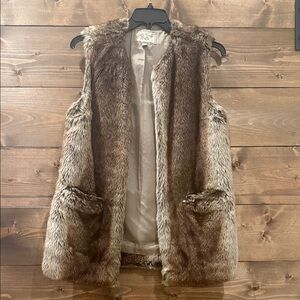 Lucky Brand Tan Faux Fur Vest